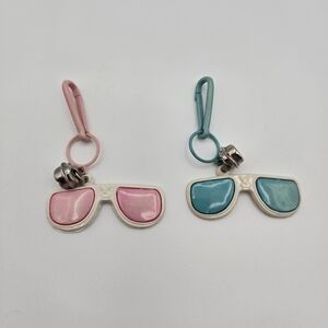 Vintage 1980s Set of 2 Playboy Sunglasses Retro Plastic Clip On Charms
